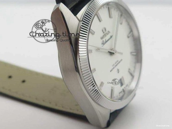 0721 Globemaster Master Chronometer SS V6F Best Edition White Dial On Black Leather Strap A FastDry 8269